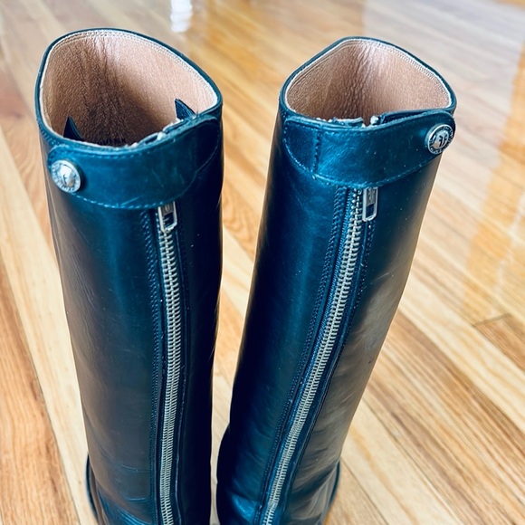 Frye Melissa Button Back Zip Black leather boots women size 6.5 - Picture 6 of 10